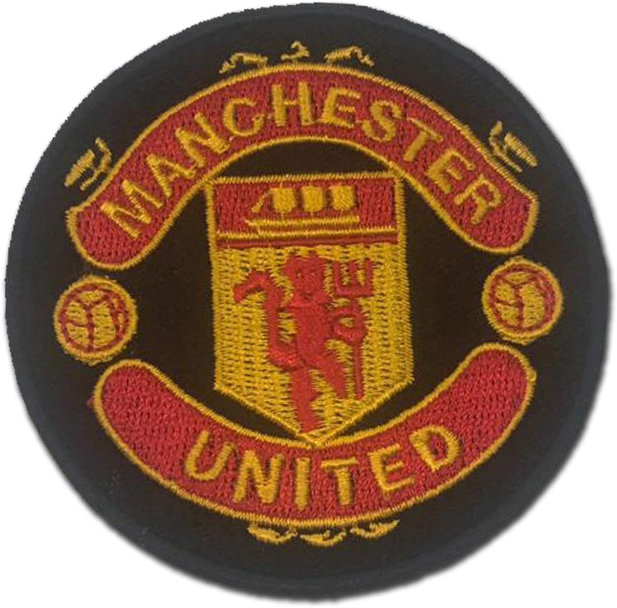 Manchester United Mufc Man U Round Black 3 Logo Sew Ironed On Badge Embroidery Applique P Amazon Ca Home Kitchen