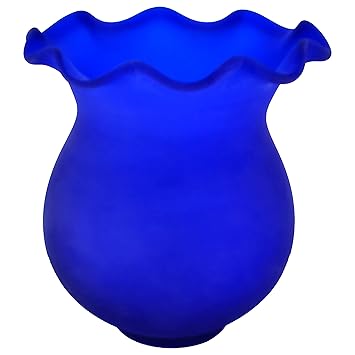 Buy Decent Glass Decorative Blue Color Frosted Glass Flower Vase