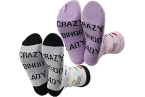 MBMSO Funny Bingo Socks Bingo Lovers Gifts 2 Pairs Crazy Bingo Lady Dress Socks Bingo Game Gifts