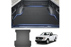 T TGBROS Truck Bed Mat for Ford F150 /F-150 Lightning 2015-2024 2025 All Weather 5.5FT Cargo Bed Liner Rear Trunk Liner for F-150 Accessories Black Non-Slip