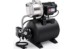 Acquaer 1.6 HP Shallow Well Pump with Pressure Tank, Stainless Steel, 1320 GPH 115V Irrigation, Automatic Water Booster Jet Pump for Home, Garden, Lawn