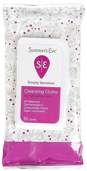 SUMMER’S EVE CLEANSING CLOTHS FOR SENSITIVE SKIN-32 CT