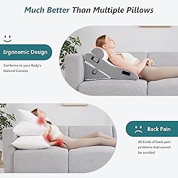 Longering Bed Wedge Pillow for Sleeping 3 PCS - 35D
