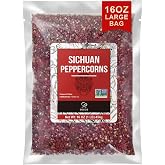 Soeos Sichuan Peppercorns, 16oz(454g), Authentic Szechuan Red Peppercorn, Numbing and Tingle Effect, Less Seeds, Strong Flavo