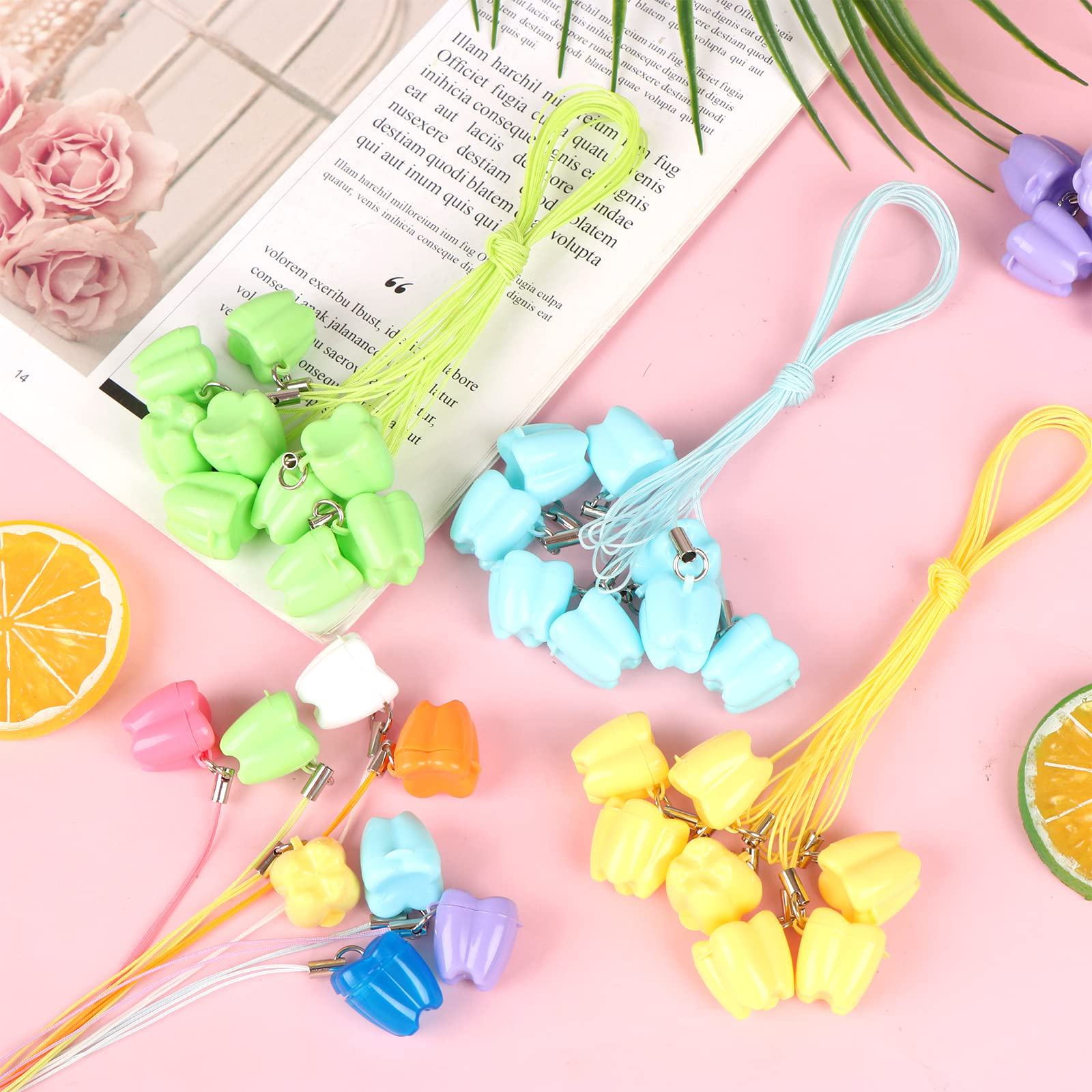 50-Piece Tooth Saver Necklaces, Tooth Necklace Little Box for Lost Teeth, Milk Teeth Storage Cases for Children Tooth Fairy Bag School Classroom Party Supply