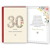 Bestmelo 30th Anniversary Card,30th Wedding Anniversary,30 Year Anniversary Card Gifts,Happy Pearl Anniversary,8x5.3 Inches,Double-Sided