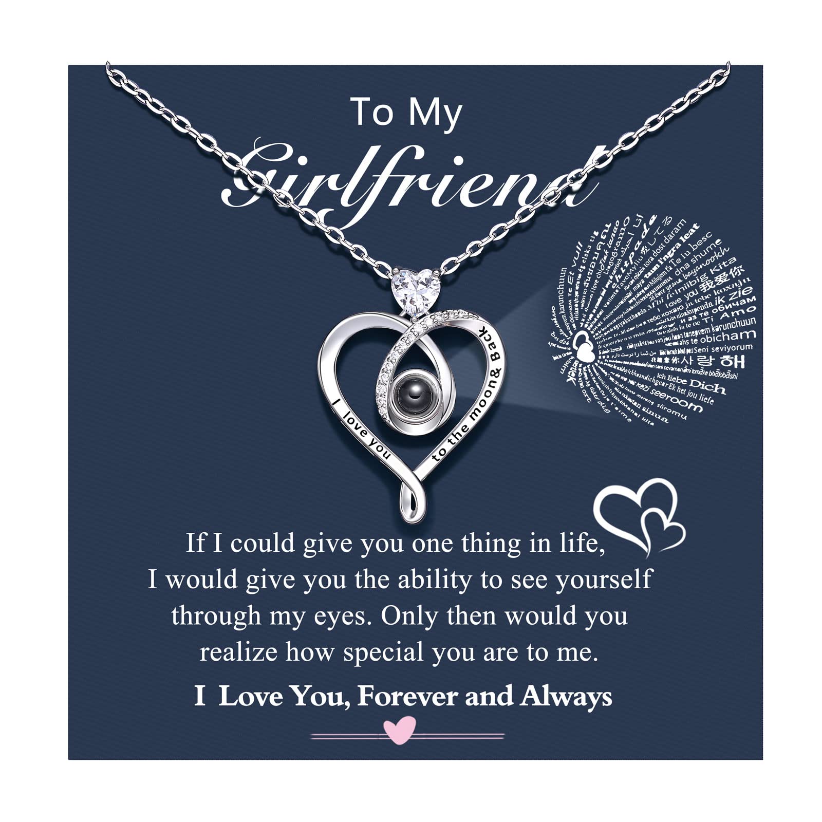 D Dongjiangjin Gift Gifts for Her Girlfriend I Love You Necklace