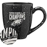 Rico Industries NFL Football Philadelphia Eagles 2025 Super Bowl LIX Champions 16 oz Team Color Laser Engraved Speckled Ceramic Coffee Mug
