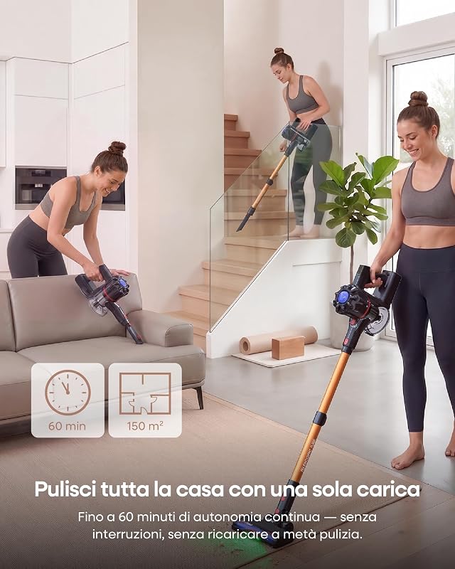 Aspirapolvere Senza Fili 55kPa/550W/60 Min per Peli di Animali — foto 3 di 8