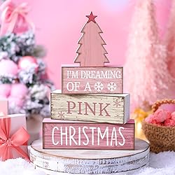 Lineshading 4 Pcs Christmas Table Decoration Wooden