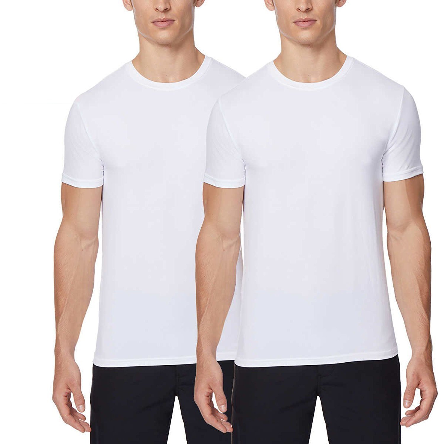 Photo 1 of 32 Degrees Cool Mens 2 Pack Short Sleeve Crew Neck, White/White-Small