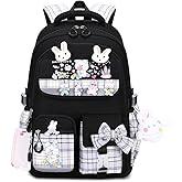 Cute Backpack for Girls Bookbag School Bag for girls Kids Backpack Middle High Elementary School Backpack for Teen Girls (Black)