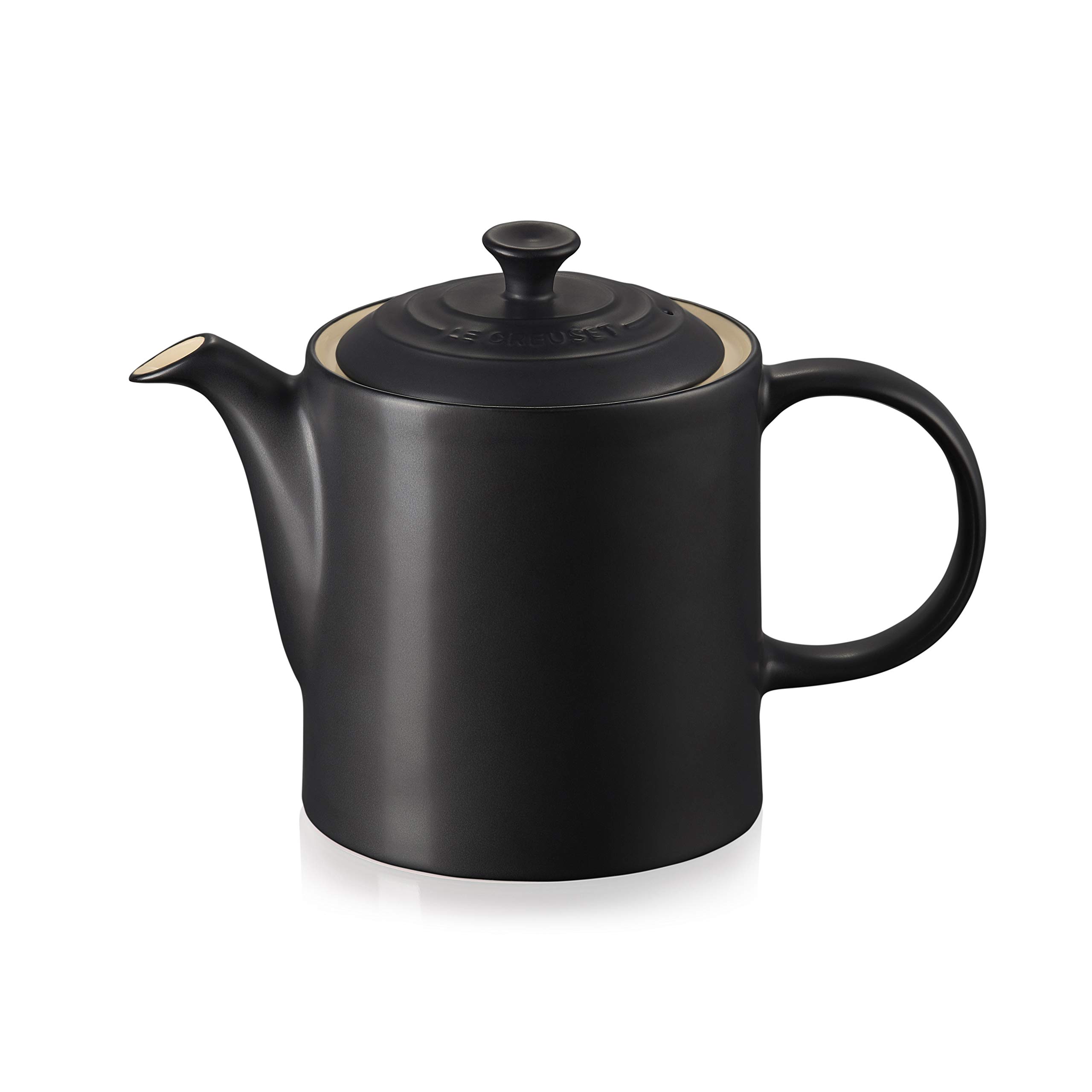 LE CREUSET Stoneware Grand Teapot, 1.3 Litres, Serves 4 Cups, Satin Black, 91011013000000