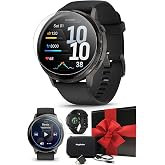 Garmin Venu 4 (Slate/Black), 45mm Fitness GPS Smartwatch Gift Box Bundle | AMOLED Display, Built-in LED Flashlight, Long Battery Life | Includes PlayBetter HD Screen Protectors, Wall Adapter &amp; Case
