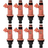 ANGLEWIDE Fuel Injectors Set Fit for Lexus 1997-2010 FJ426 8Pcs 2 Holes | Fuel Injector for Lexus GS400 1998-2000, GS430 2001-2007, LS400 1997-2000, LS430 2001-2006, SC400 1998-2000, SC430 2002-2010