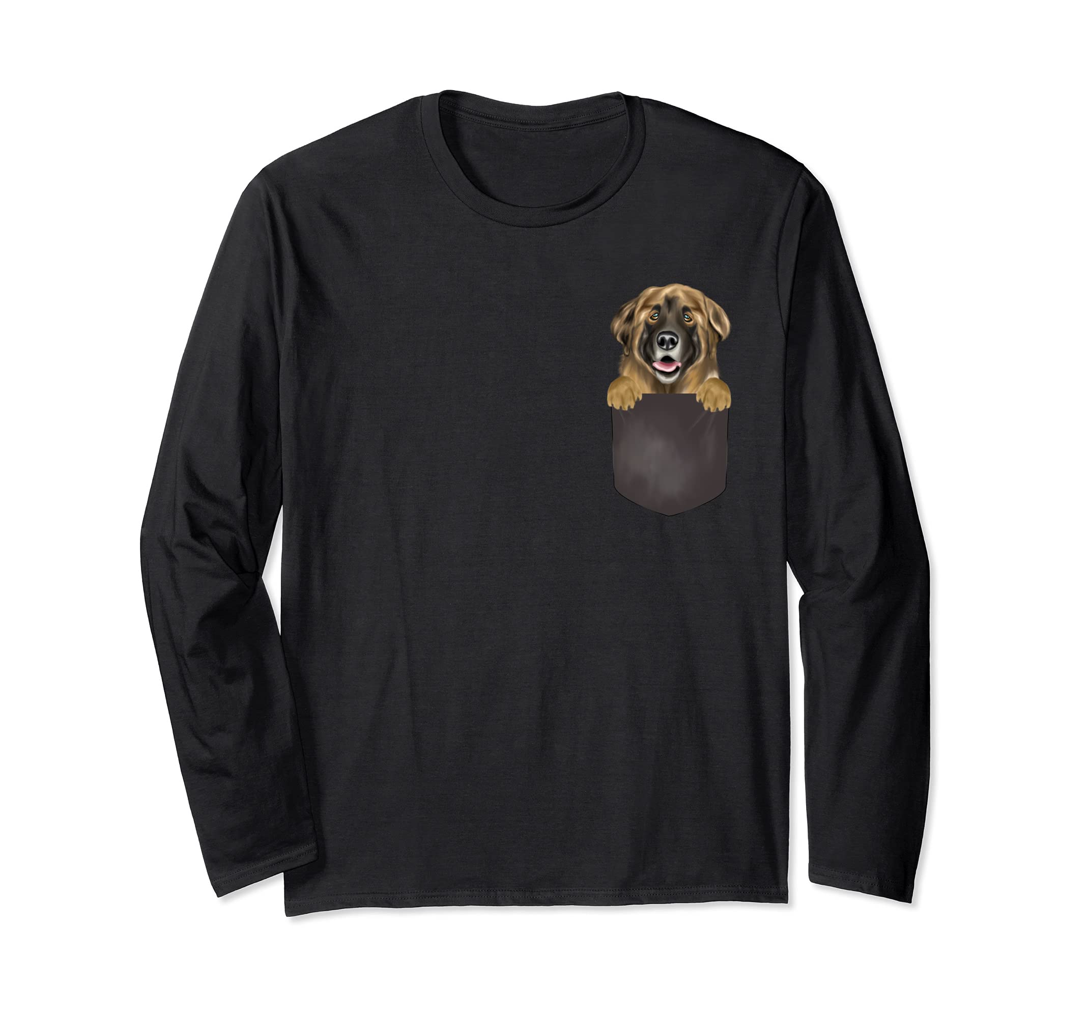 Dog In Pocket Funny Dog Lover Leonberger Long Sleeve T-Shirt