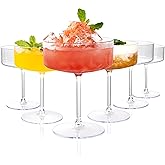 Ciaell 12PCS Plastic Martini Glasses - 10 Oz Disposable Coupe Glasses with Stem - Heavy Duty Margarita Cups for Bars, Cocktails, Whiskey, Parties & Wedding
