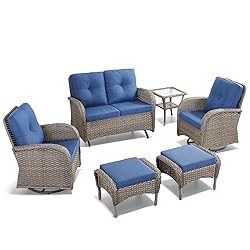 HUMMUH 6 Pieces Patio Furniture Set-Patio Glider