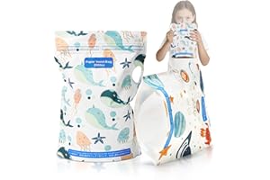 HeyFir Vomit Bags for Car Kids - Waterproof Paper, Dual Zipper Leakproof, Reinforced Wide Edges, Double-Sided Cartoon Design,