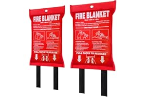 SITERLINK Fire Blanket, Fiberglass Fire Emergency Blankets, Suppression Flame Retardant Fireproof Survival Safety Fire Suppression Blanket, for Kitchen Home Car Office Warehouse Camping BBQ School Fireplace