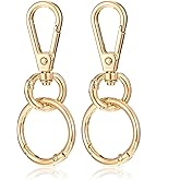 Yuanchu 2 Sets Swivel Clasp Clip, Metal Swivel Snap Hooks Gold Keychain Clip Key Chain Hooks with Key Ring Keychain Clasp for Key Lanyard Jewelry Making DIY Crafts(2)