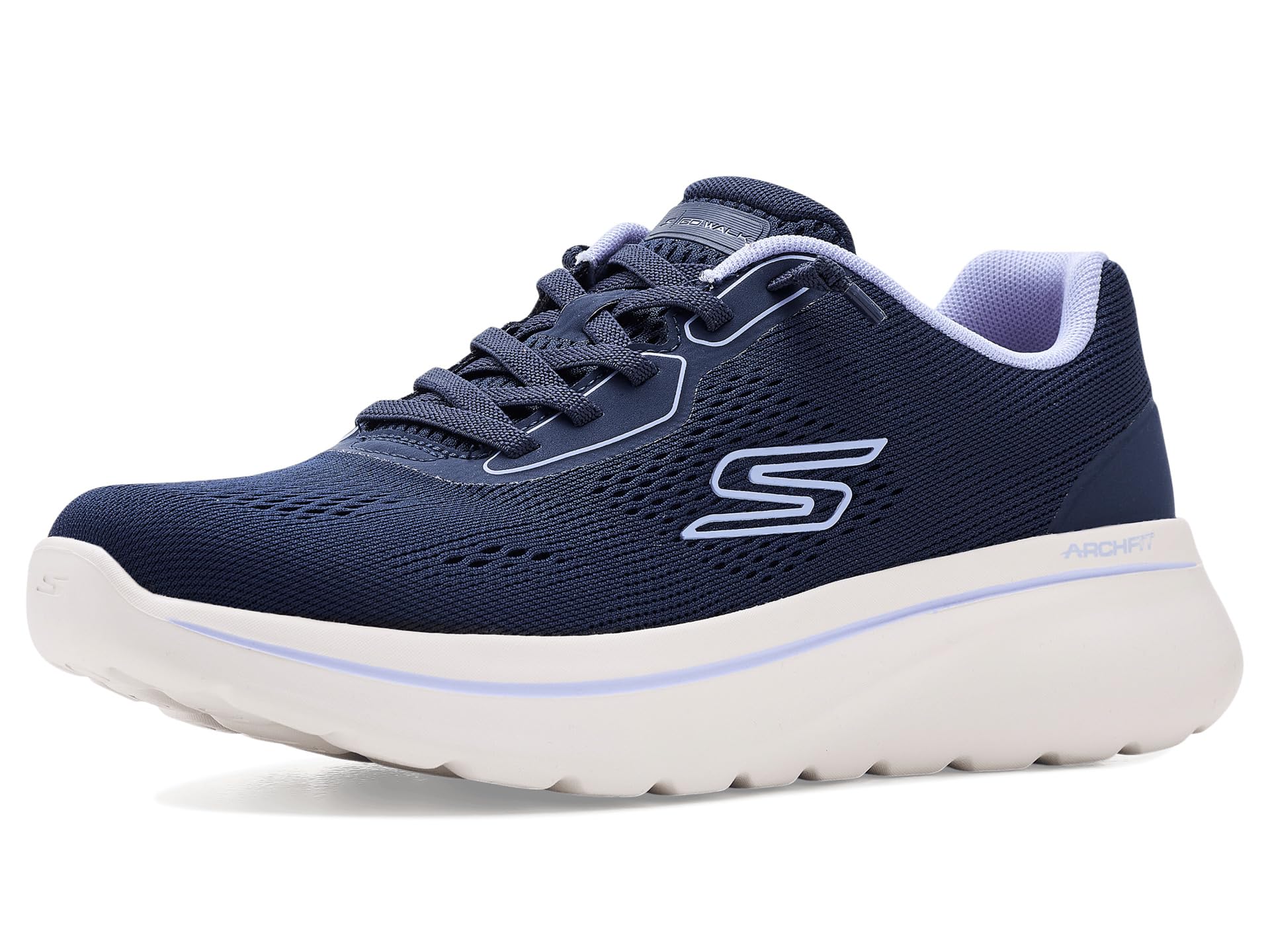 Skechers Women’s Go Walk Arch Fit N-Joy Ellie Sneaker, Navy/Periwinkle, 13