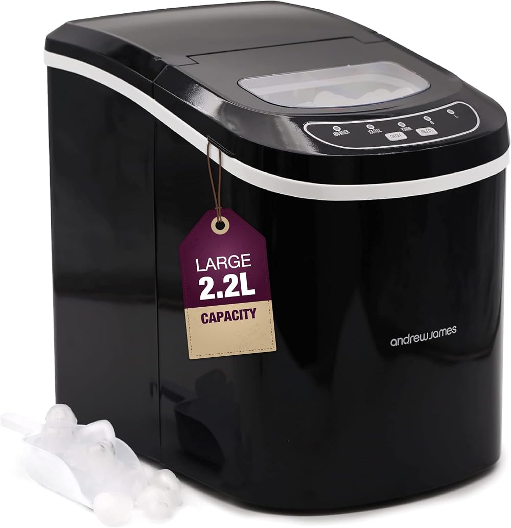 Andrew James 2.2L Ice Maker Machine Portable Countertop Ice Dispenser