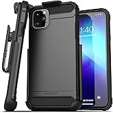 Encased iPhone 11 Pro Max Belt Clip Holster Case (2019 Scorpio Armor) Heavy Duty Rugged Protective Cover with Holder (Black)
