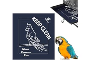 TABABAO Bird Cage Liners, Parrot Cage Liners, 30pcs Disposable Cage Liners for Birds, Non-Woven Pre-cut Large Bird Cage Liners For Parrot Parakeet Conure Cockatiel, Paper Bird Cage liners, 20 x 18 inch, Blue