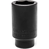 GEARWRENCH 1/2" Drive Deep Axle Nut Socket GM 36mm, 6 Point - 3162D, Black