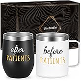 Gtmileo Before Patients After Patients Set, Nurse Gifts for Men, 12oz Stainless Steel Insulated Coffee Mug Tumbler Gifts Set for Nurse Doctor Therapist Dental Physician Hygienist Medical RN
