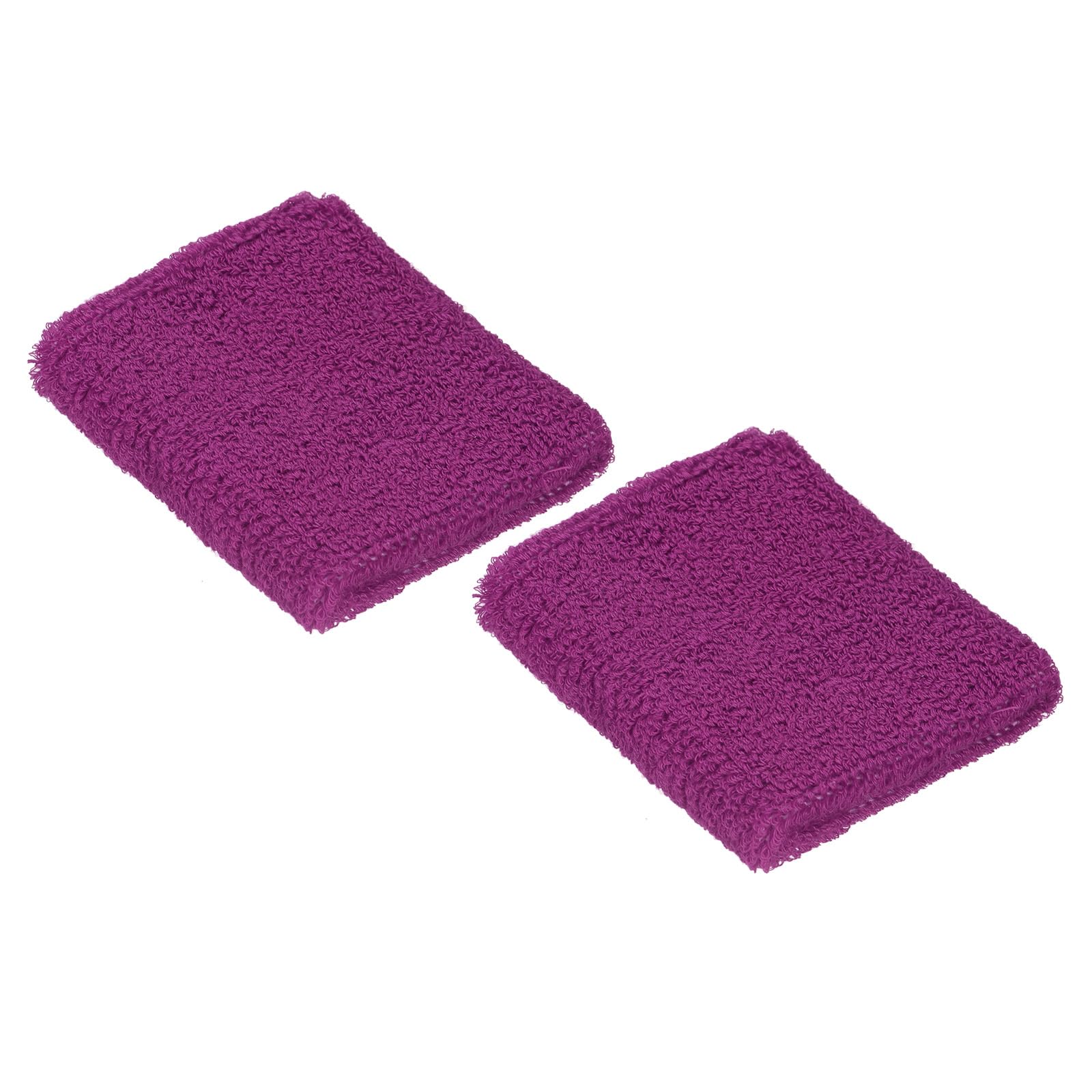 PATIKIL Sports Wristbands 8x8cm, 2 Pack Cotton Terry Cloth Absorbent Sweatband for Tennis Basketball Working Out Athletic Running, Purple Red