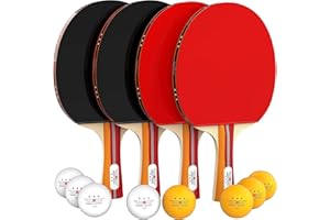 NIBIRU SPORT Professional Ping Pong Paddle Sets, 2 Paddle or 4 Paddle Table Tennis Set with Tournament Quality Balls and Carry Bag/Storage Case, Table Tennis Equipment & Ping Pong Accessories