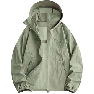 Men's UPF 50+ Solid Color Sun Protection Jacket Casual Workout Coat | Lightweight Breathable