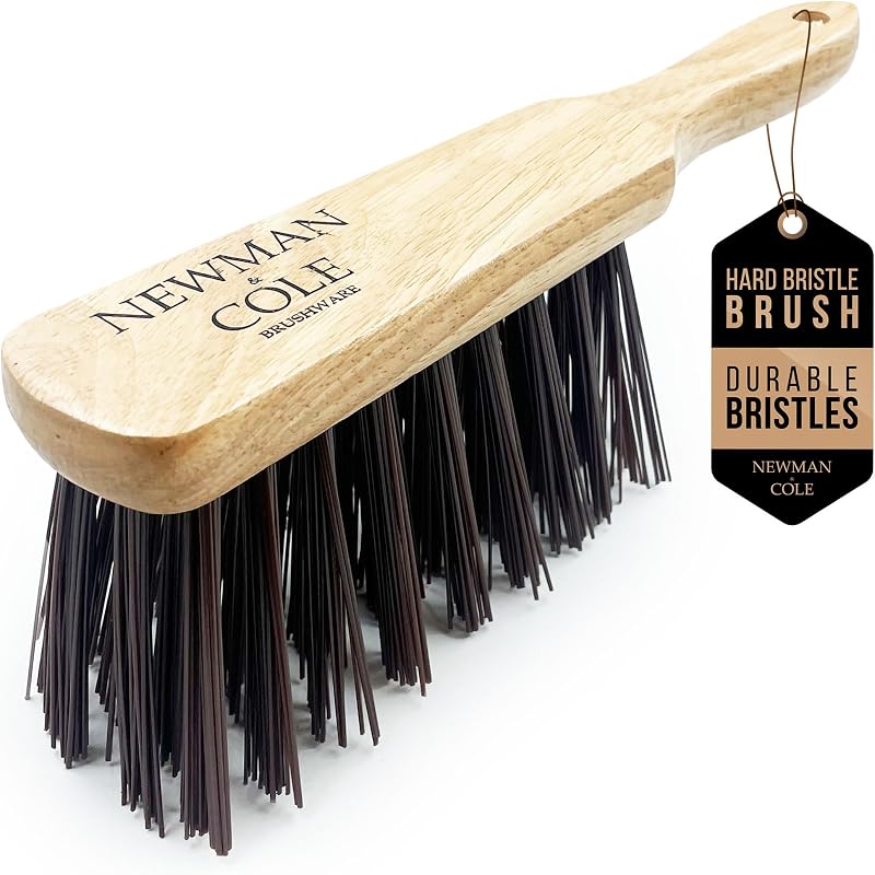 Newman and Cole Natural Wooden Hand Brush Hard Synthetic Bristle