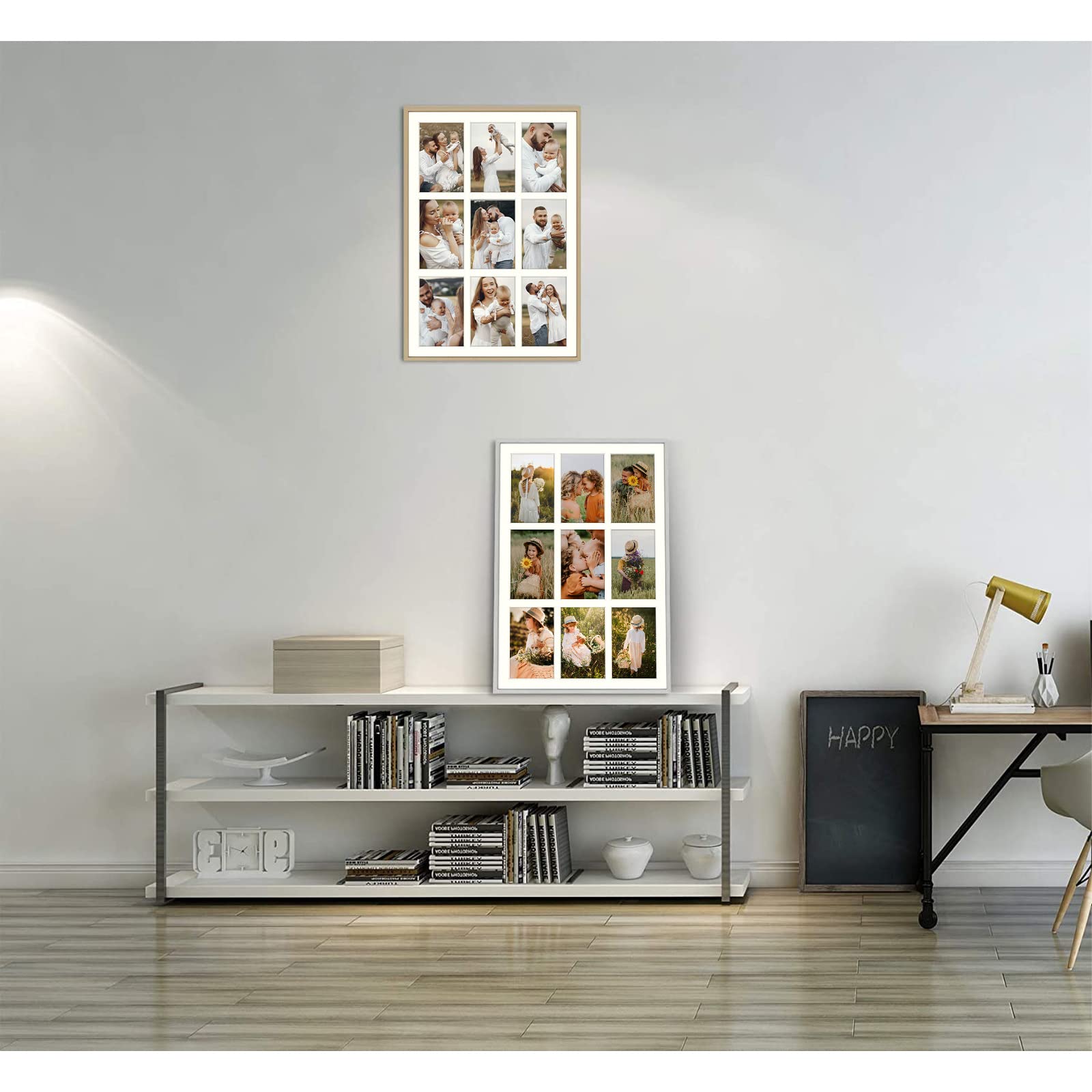 Golden State Art, 13.6x19.7 Gold Aluminum Collage