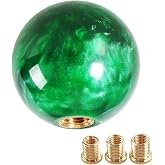YIUIY Round Ball Shift Knob Universal Marble Style Gear Shift Knob 5 6 Speed for Manual Automatic Vehicles with Adapters (Green)