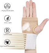ACWOO Wrist Brace 2 Pack Elastic Support with Strap Left Right Beig view 2