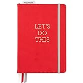 C.R. Gibson Red Leatherette "Let's Do This" Dot Grid Notebook Journal, 6" W x 8.5" L, 240 Pages