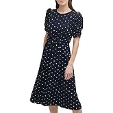 DKNY Womens Jewel Neck Scuba Crepe Dress