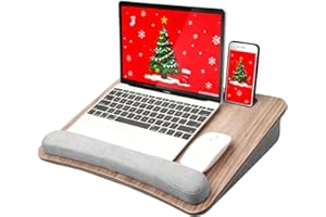 HUANUO Portable Lap Laptop Desk with Pillow Cushion, Fits up to 15.6 inch Laptop, with Anti-Slip Strip & Storage Function for