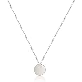 itianxi Dainty Bar Necklace for Women,Gold/Silver Cute Delicate Disc Necklcace,Trendy Elegant Dot Fashion Necklace