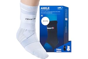 Zamst A1 White Ankle Brace for Sports - Breathable Sports Ankle Support for Men and Women with Adjustable Three Way Straps for Moderate Lateral Ankle Sprain - Left, Medium