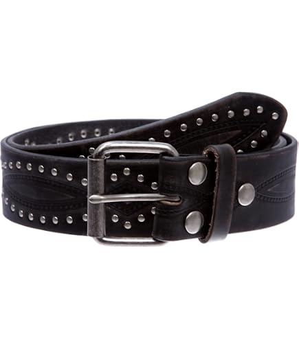Casual Riveted Studded Leather Belt - 1.5\