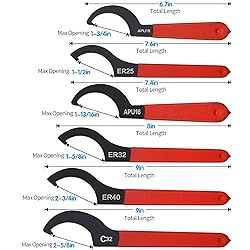 Mdvora 6pcs Coilover Spanner Wrench Set, C-Shape