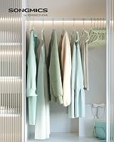 SONGMICS Velvet Hangers 50 Set Non-Slip Rose Gold Hooks 360° Swivel 43.5cm view 3