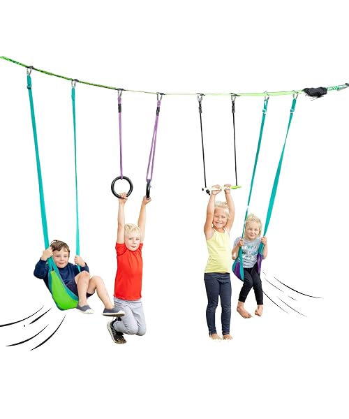 SLACKERS SWING LINE – TURN HEALTHY TREES INTO THE PERFECT BACKYARD SWINGSET – SLACKERS TREE SWING LINE KIT – GREAT TREE SWING ADDITION TO ANY YARD – RECOMMENDED FOR AGES 3+