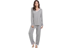 GYS Pajamas Set for Women - Viscose Made from Bamboo, Long Sleeve Sleepwear with Pants Soft Comfy Pj Lounge Sets S-4X