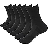Vanturex Mid-Crew Basketball Socks 6 Pairs - Arch Support Non-Slip Socks with Cushioned Sole & Mesh Ventilation for Men/Women