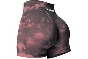 YEOREO Scrunch Workout Shorts Butt Lifting Jada Shorts Tie Dye Seamless Gym Biker Screen Print 3.6" Training Shorts
